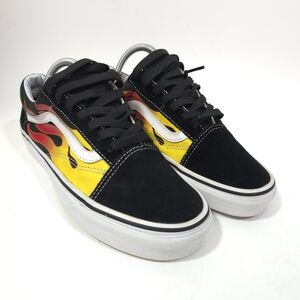 VANS OLD SKOOL FLAME Sneakers Shoes Black Yellow & Red MEN 5.5 Women 7 UNISEX